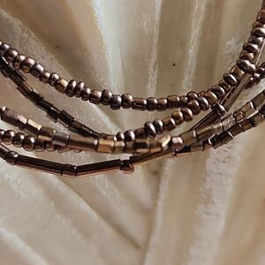 Vintage Copper Tone 4 Strand Choker Style Necklace